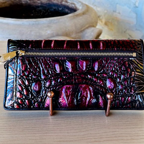 Brahmin Ellen Pesto Edgewood Embossed Leather Satchel/ Ady Wallet Option NWT - Picture 10 of 12